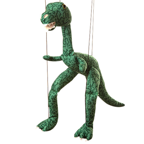 8" Dinosaur Marionette Green Small