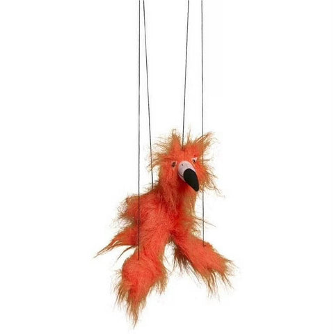 8" Orange Flamingo Marionette Small