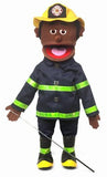 25" Fireman Puppet Black - Puppethut