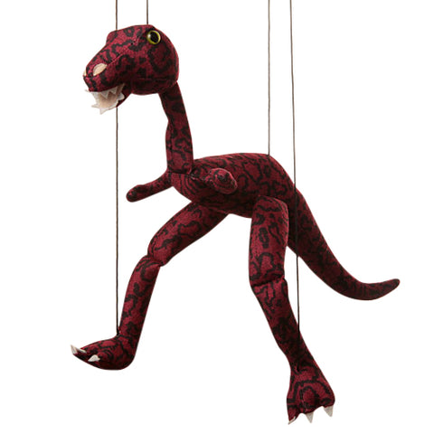 8" Dinosaur Marionette Burgundy Small