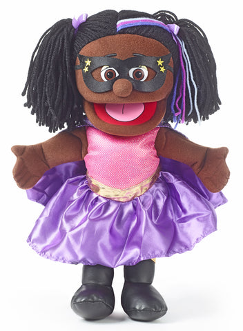 14" Superhero Girl Puppet Black