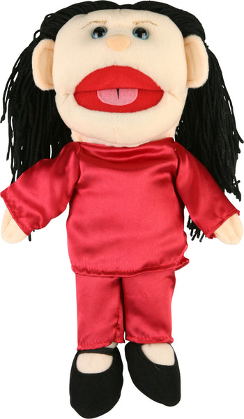 14 Hispanic Girl Glove Puppet w/ Red Skirt