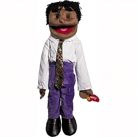 28" Black Boy Puppet w/ Dreads