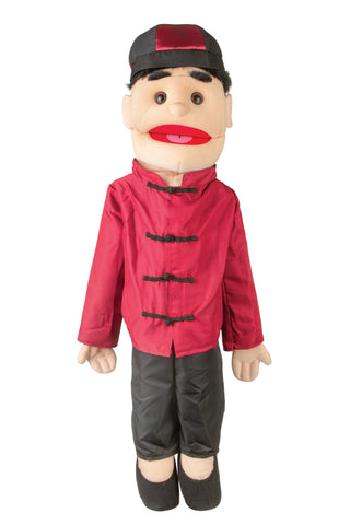 SUNNY & CO TOYS Puppet Boy Black Hair Brown Eyes Overalls Full