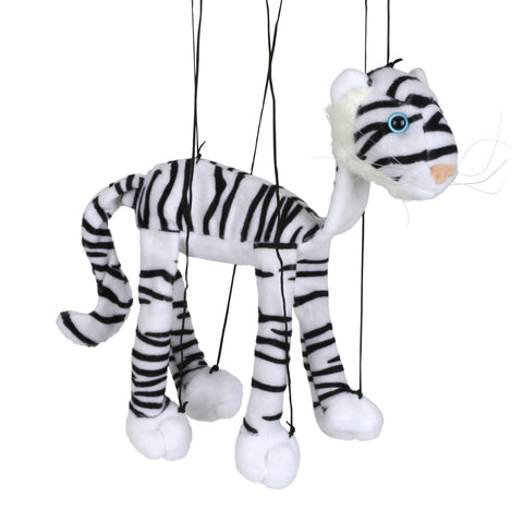 8" White Tiger Small Marionette