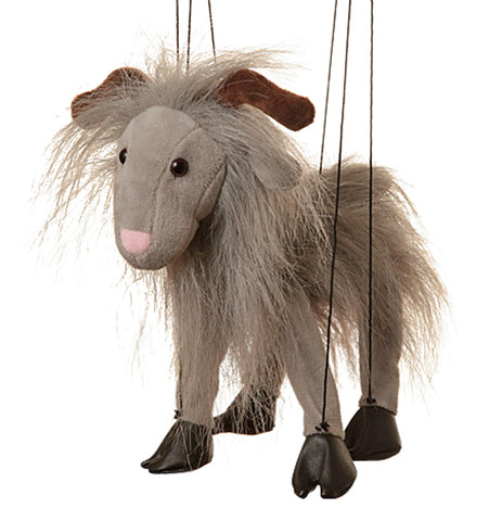 8" Grey Goat Marionette Small