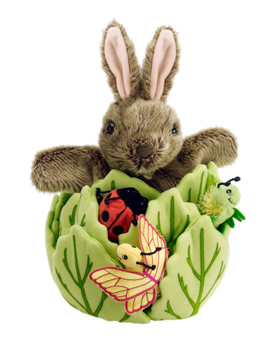 Rabbit in Lettuce  with 3 Finger Puppets