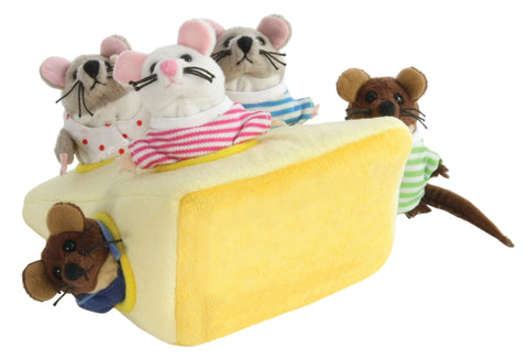 Mouse Family in Cheese Finger Puppets