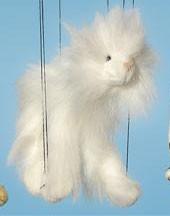 16" White Cat Marionette Small - Puppethut